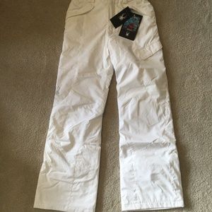 New Spyder girls size 18 white Vixen Snowpants